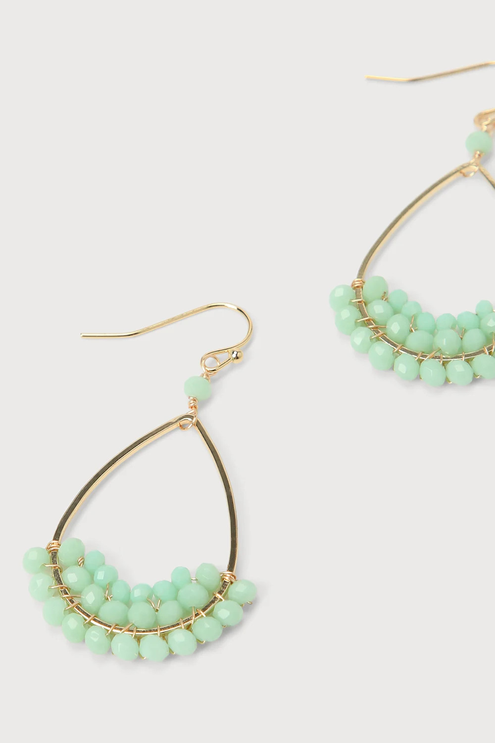 Trendsetting Tendencies Seafoam Green Beaded Teardrop Earrings | Lulus (US)