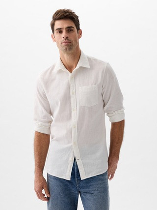Linen-Blend Shirt in Standard Fit | Gap Factory