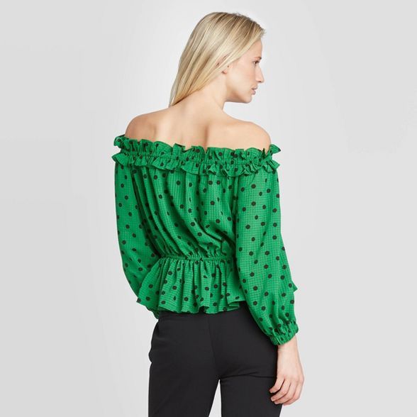 Women's Long Sleeve Off the Shoulder Blouse - Who What Wear™ | Target