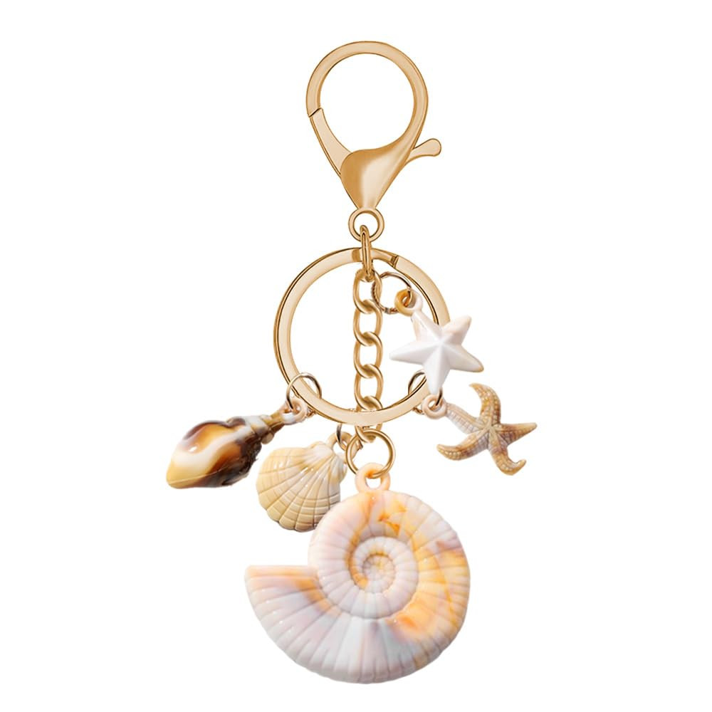 Beach Seashell Keychain Charm for Girls Ocean Starfish Key Chain Gold Bag Keyring Beach Theme Gif... | Amazon (US)