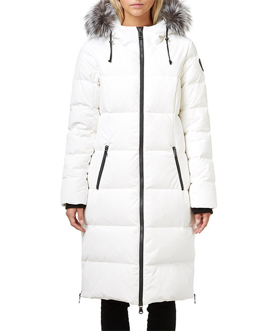 White Jayde Faux Furâ€“Trim Down Puffer Coat - Women | zulily