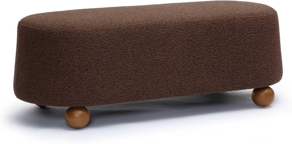 Tov Furniture Jaine Brown Boucle Large Ottoman | Amazon (US)