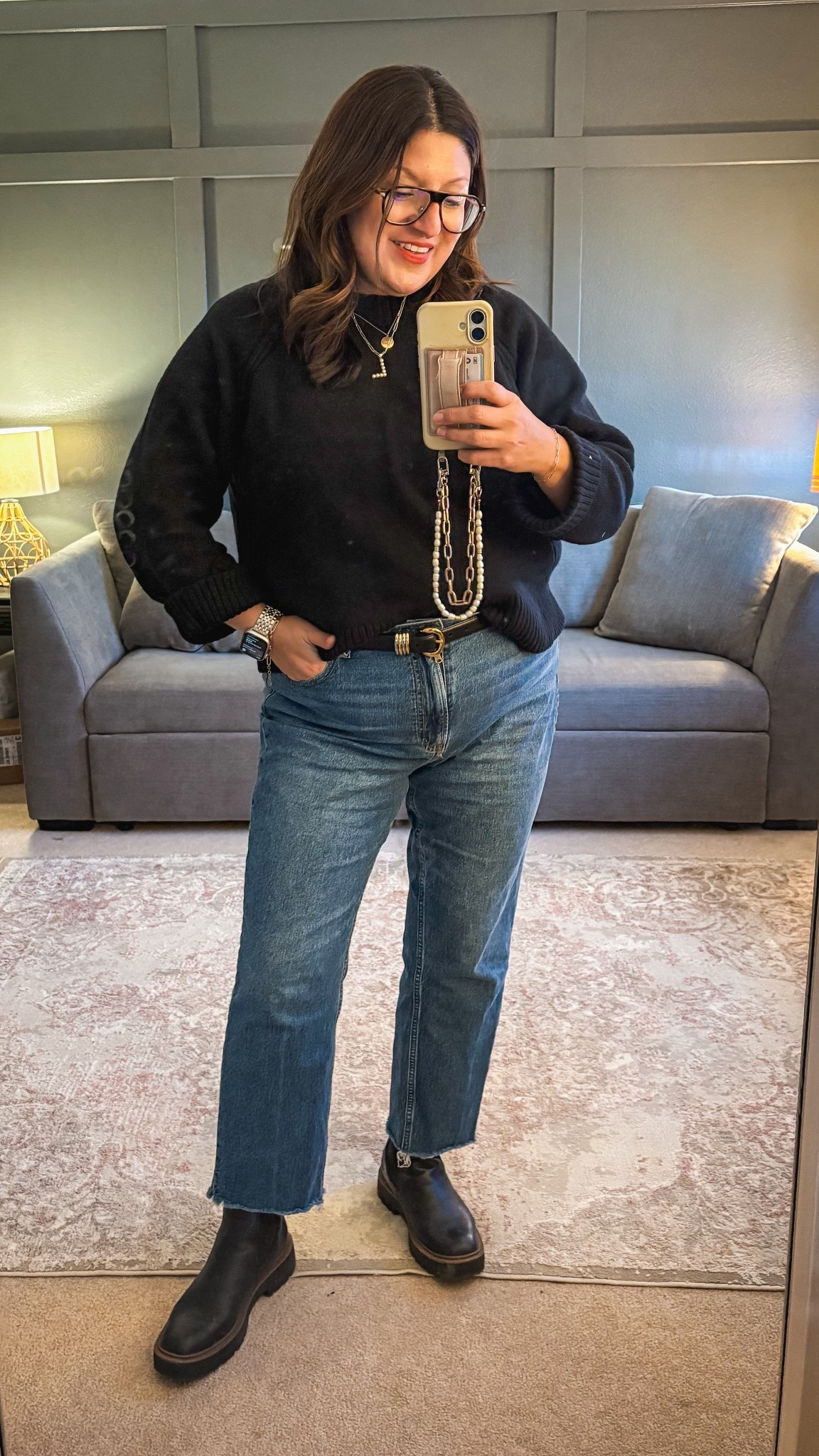 Old Navy sweater (XL)
Madewell belt (XL)
Abercrombie jeans (33)
Sam Edelman boots 

#LTKMidsize #LTKOver40 #LTKootd