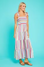 Social Threads Multi Stripe Smocked Dress | Social Threads