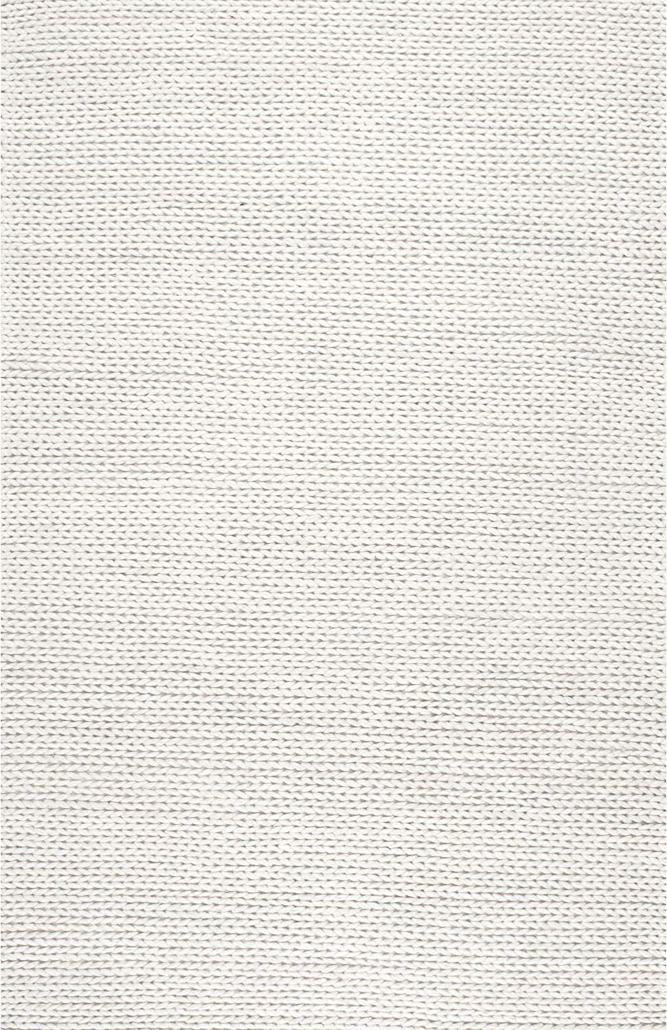 NuLOOM Penelope Braided Wool Area Rug, 5' x 8', Off-White | Amazon (US)