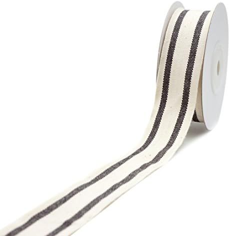 CT CRAFT LLC Natural Cotton Stripes Ribbon -1 inch (26mm) x 10 Yard.Decorative for DIY Crafts and... | Amazon (US)