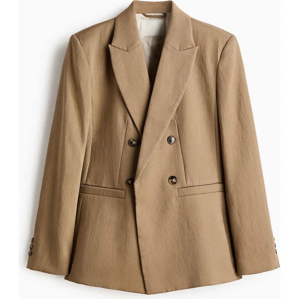 H&M Blazer in Dark Beige at Nordstrom, Size Xx-Large | Nordstrom