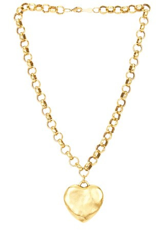 BRACHA Puffy Heart Necklace in Gold from Revolve.com | Revolve Clothing (Global)