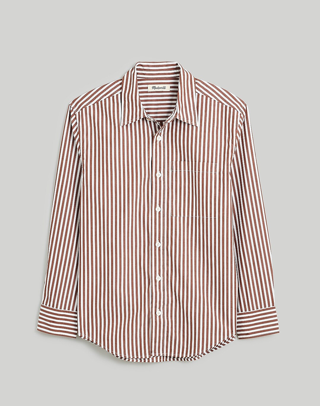 Poplin Easy Long-Sleeve Shirt in Stripe | Madewell