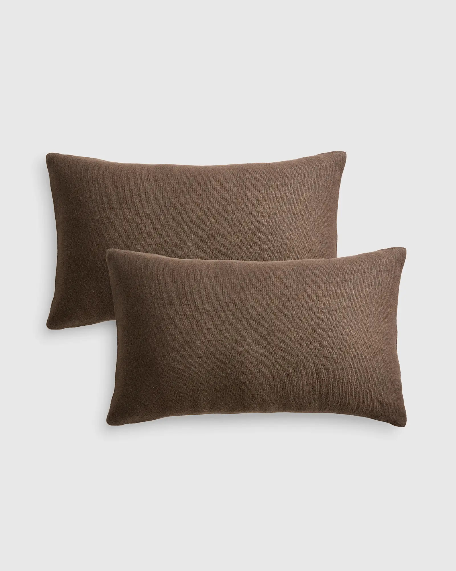 Reversible Linen Bamboo Pillow Cover- Set Of 2 in Brown/natural | Quince