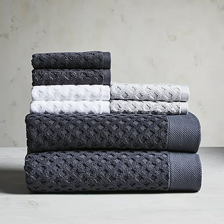 Better Homes & Gardens Signature Soft Textured 8 Piece Towel Set, Gray Shadow | Walmart (US)