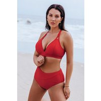 Red DD+ Bikini Top & Tummy Control High Waisted Bottoms Set | Cupshe UK