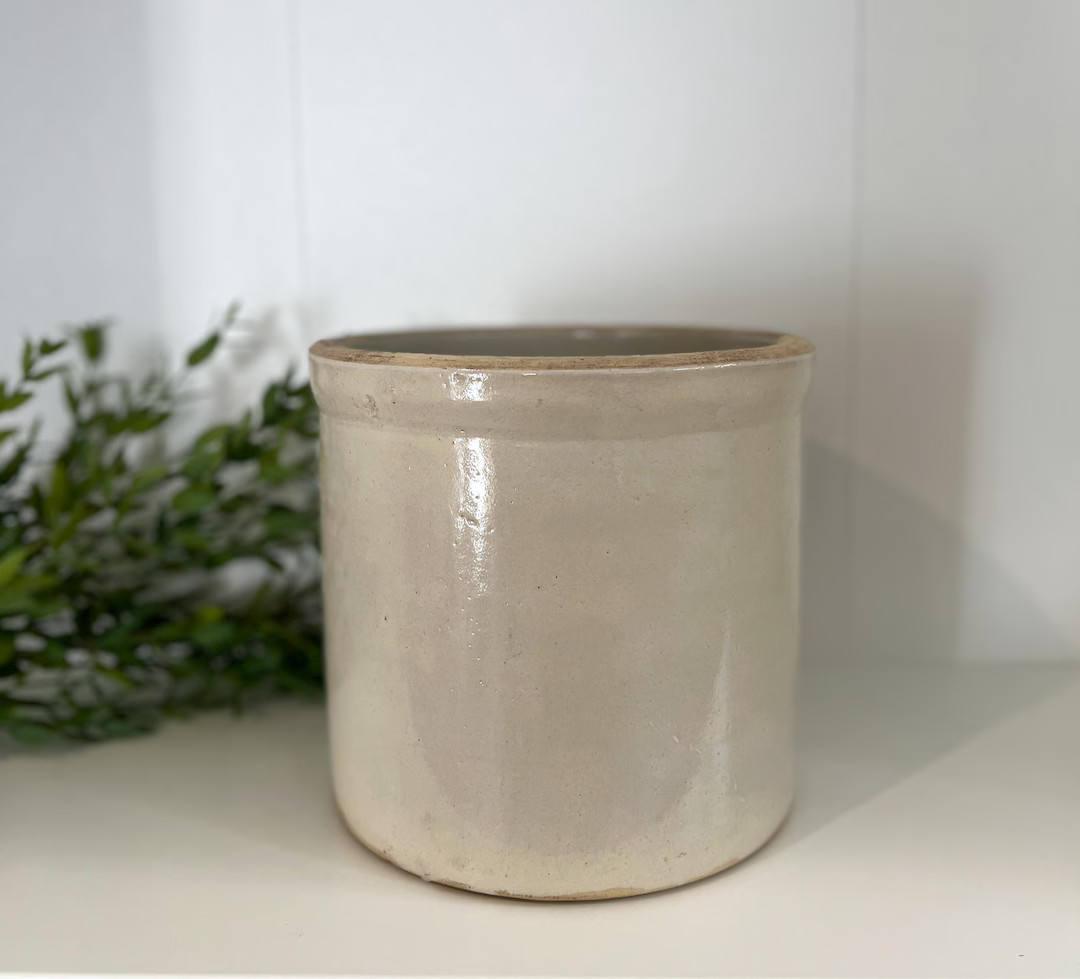 Antique 7.25'' Stoneware Crock | Etsy (US)