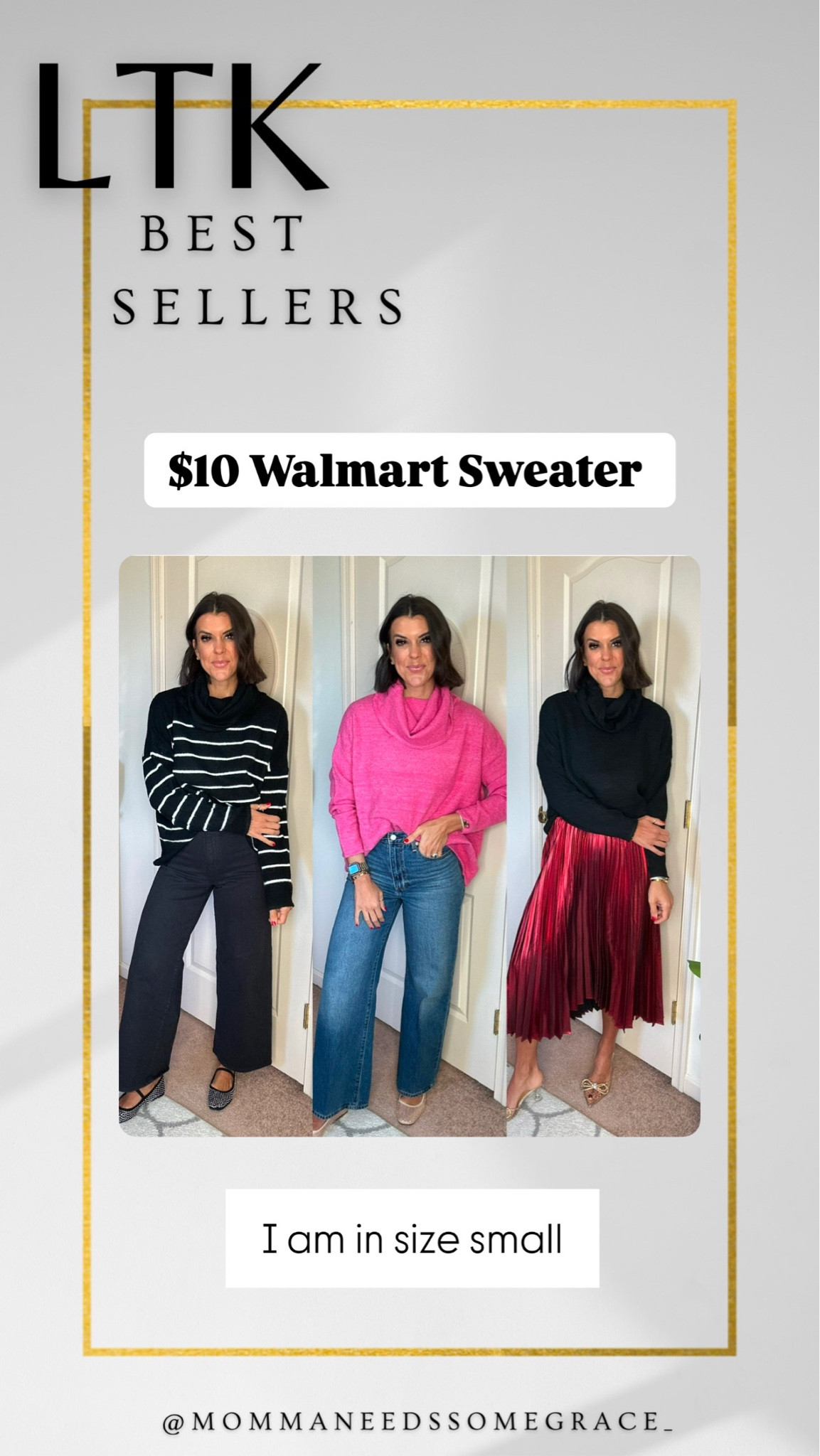 Weekly most loved items- love this Walmart sweater! I’m in size small. Size down in red skirt, runs big. Size 2 in jeans 

#LTKStyleTip #LTKHoliday #LTKSaleAlert