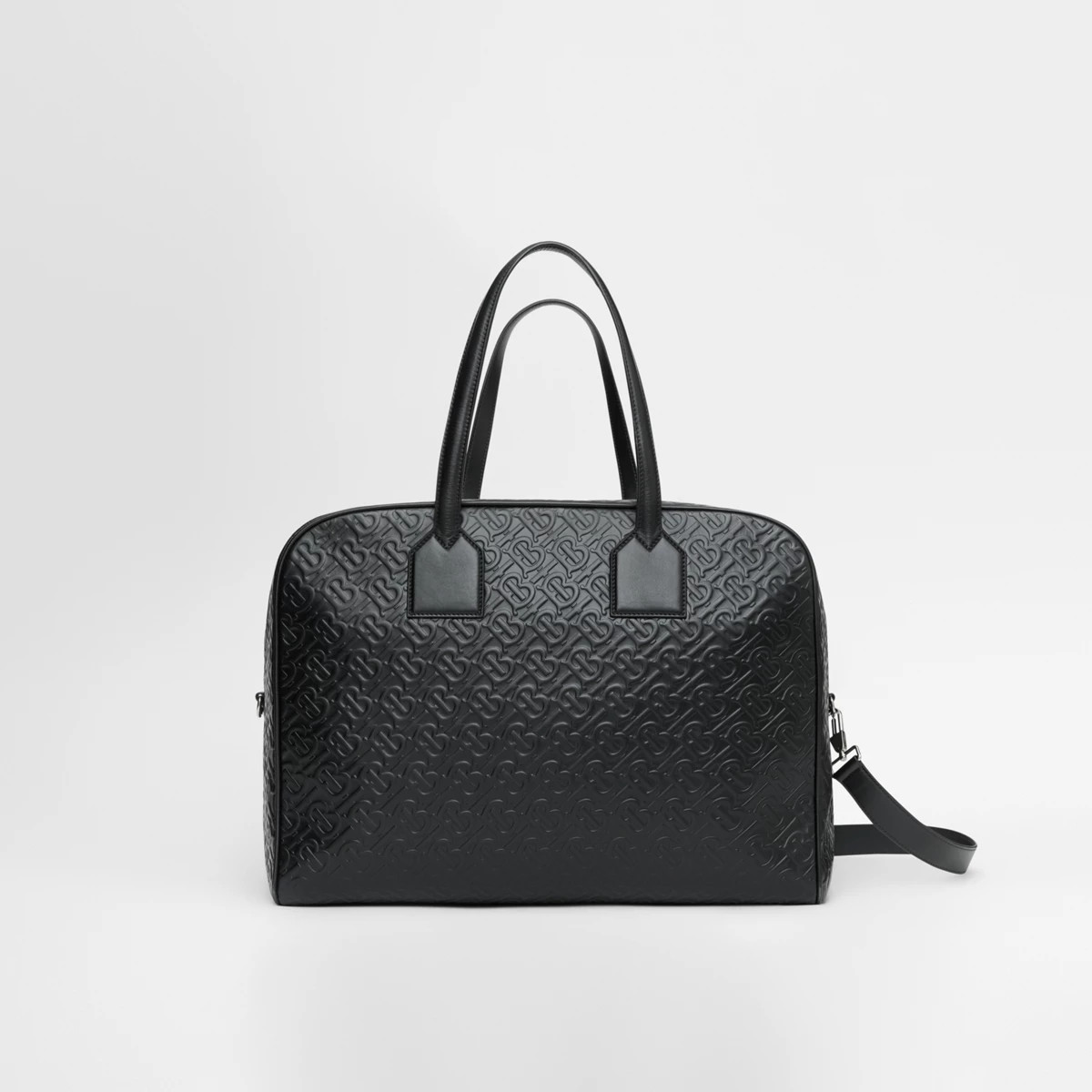 Burberry Large Monogram Leather Cube Bag, Black | Burberry (US)