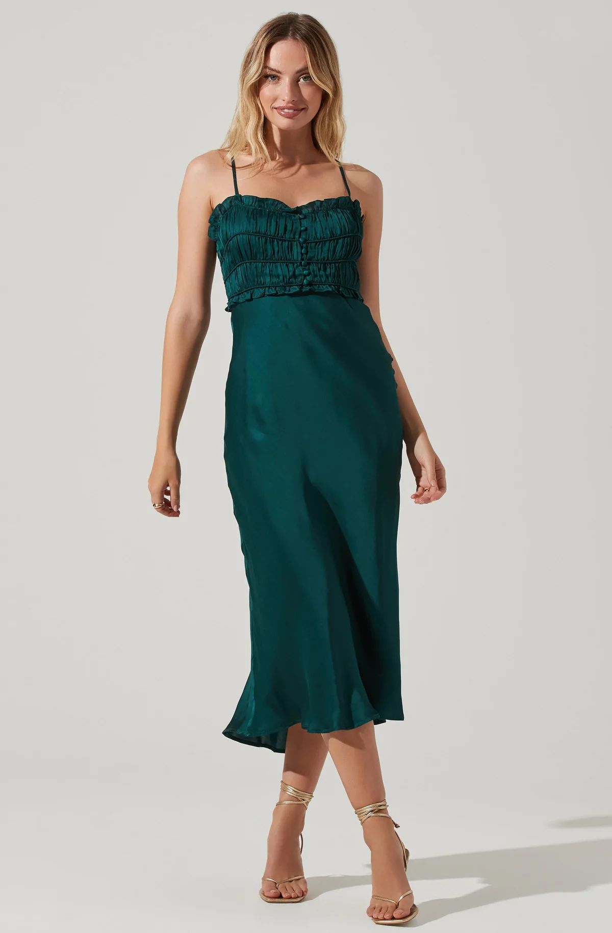 Zola Smocked Midi Dress | ASTR The Label (US)