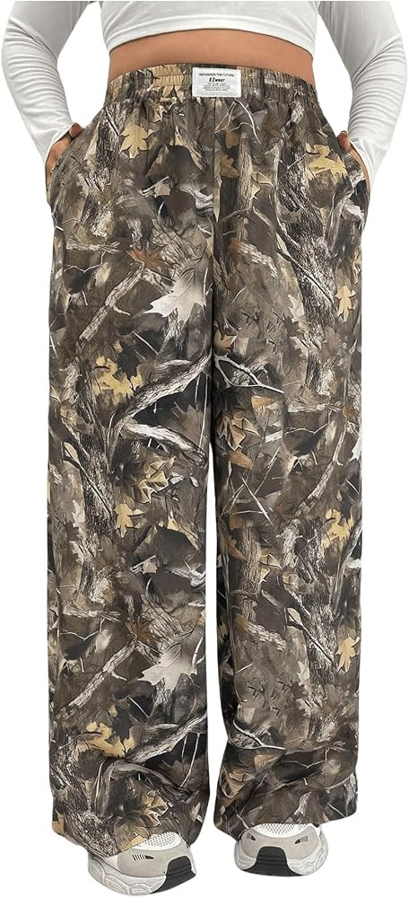 WDIRARA Women's Plus Size Camo Pants Camouflage Trousers | Amazon (US)