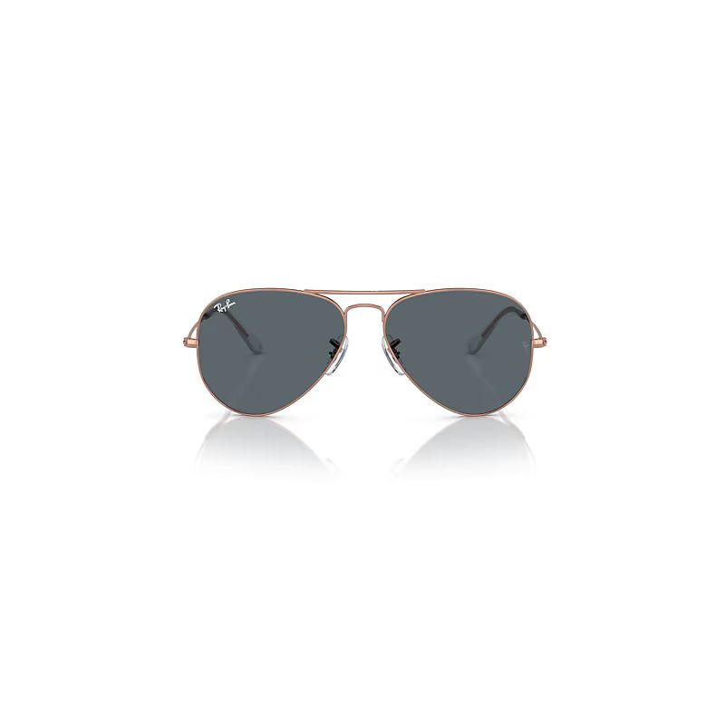 Ray-Ban Aviator Rose Gold Sunglasses Rose Gold Frame Blue Lenses 62-14 | Ray-Ban (US)