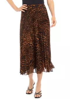 Women's Leopard Print Belted Midi Skirt | Belk