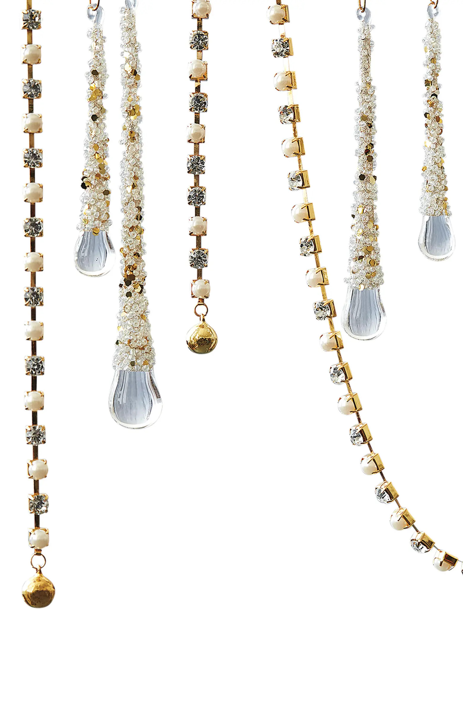Balsam Hill Crystal and Pearl Beaded Gold Garland Set | Nordstrom | Nordstrom