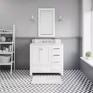 Water Creation Madison 36 in. W x 34 in. H Vanity in White with Marble Vanity Top in Carrara Whit... | The Home Depot