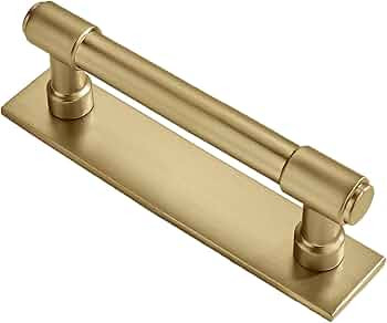 khtumeware 5 Pack 3 Inch(76 mm) Center to Center Brushed Gold Cabinet Pull Backplate with Base Pl... | Amazon (US)