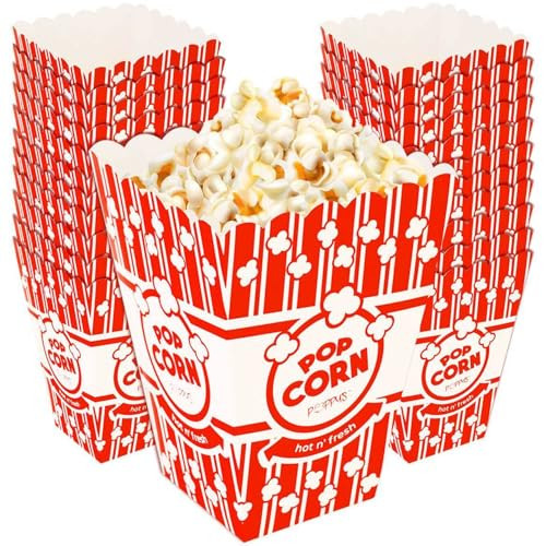 Poppy's Large Popcorn Boxes – 10 Pack 46 Oz Concession-Grade Popcorn Buckets, Popcorn Machine Accessories for Popcorn Bars, Movie Nights, Concessions | Amazon (US)