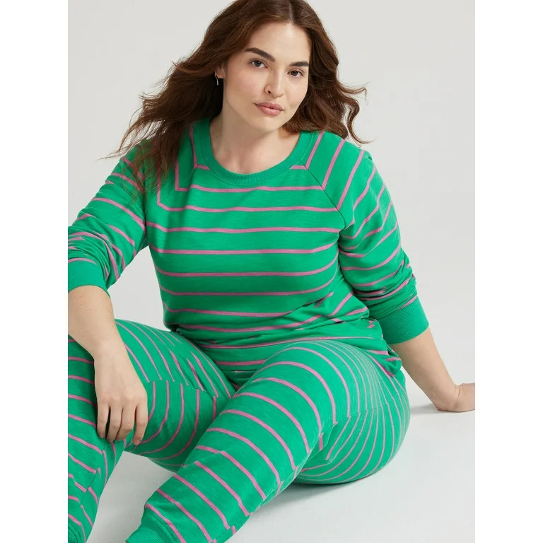 Joyspun Women's Fleece Sleep Top with Long Sleeves, Sizes XS to 3X | Walmart (US)