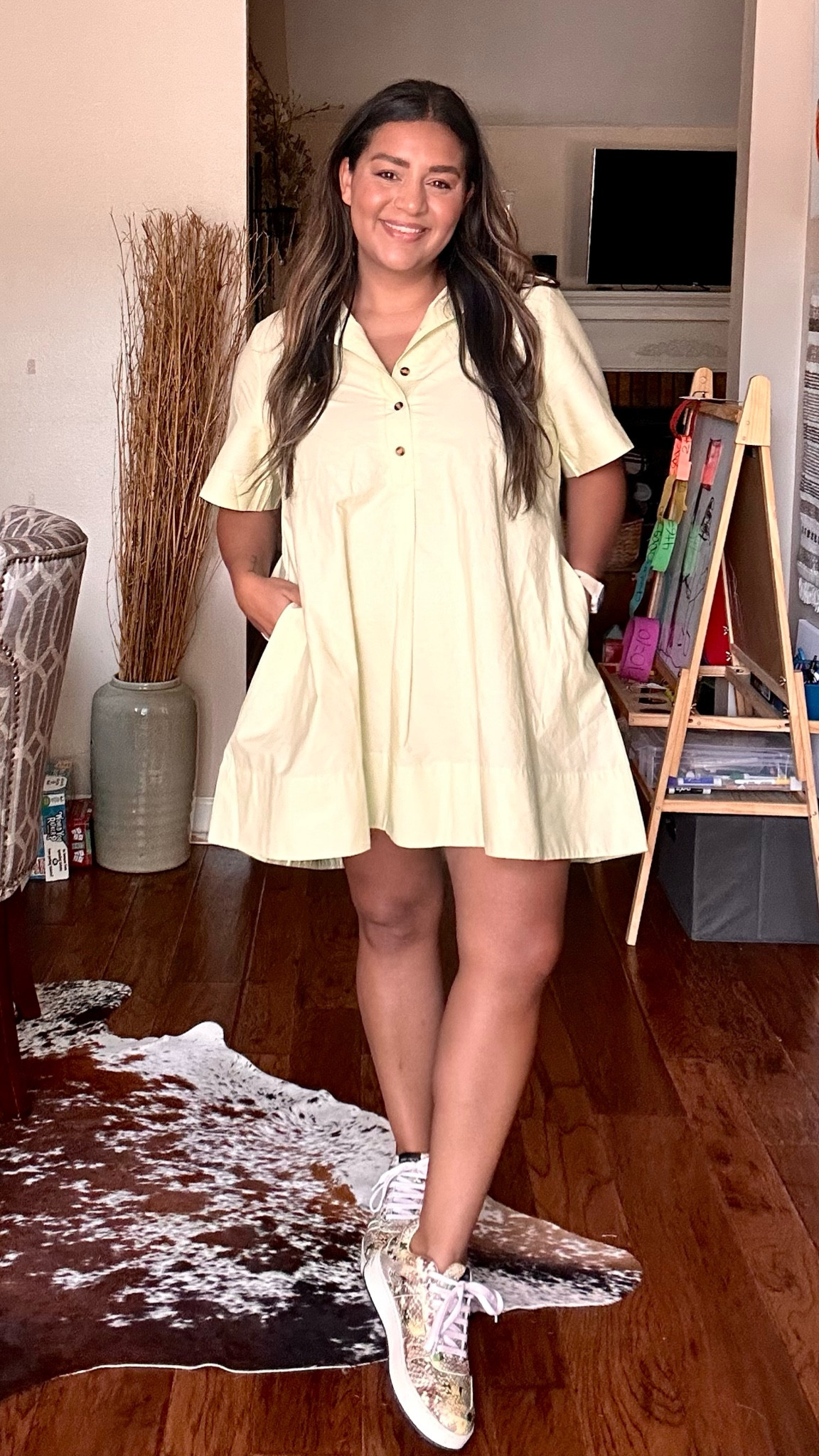 A super faint pop of color to end the summer! Tortoise button detail, pockets, and the structured fit is so flattering imo. 
Several colors avail- tts. 

#LTKMidsize #LTKWorkwear #LTKFindsUnder50