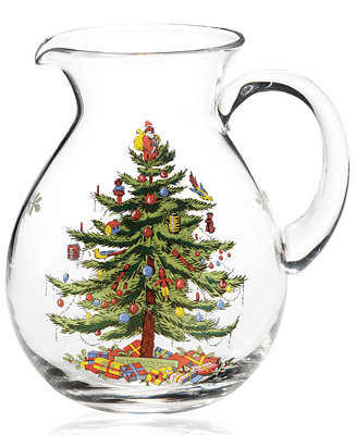 Spode Christmas Tree Glass Pitcher - Macy's | Macy's