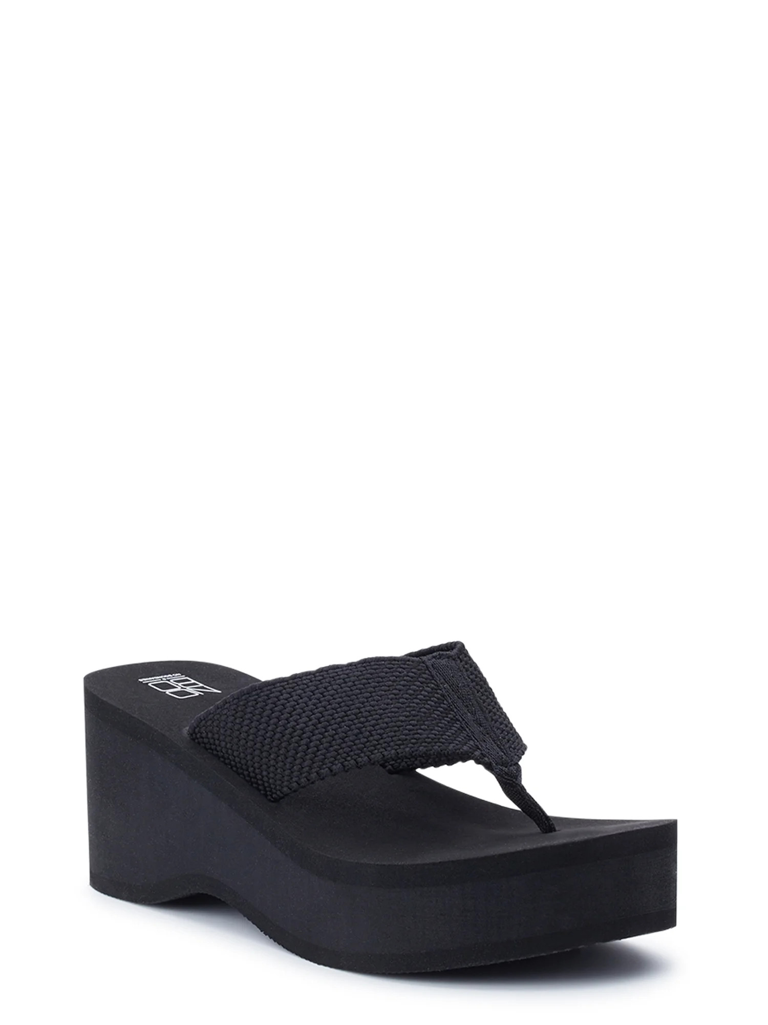 No Boundaries Women's Wedge Thong Sandals - Walmart.com | Walmart (US)
