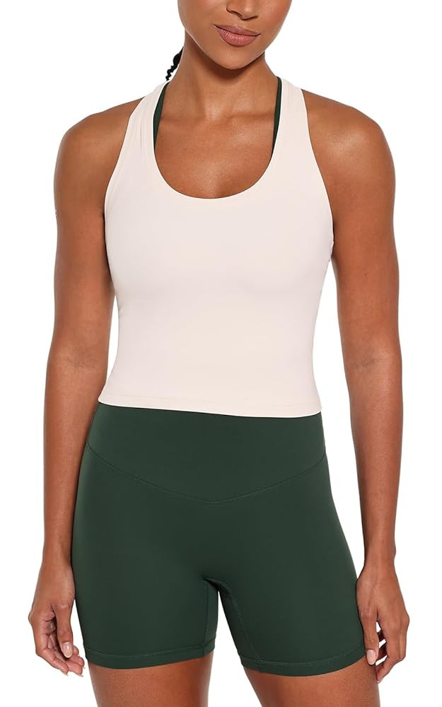 Ukaste Women's Studio Essential Crop Racerback Yoga Workout Tank Top | Amazon (US)