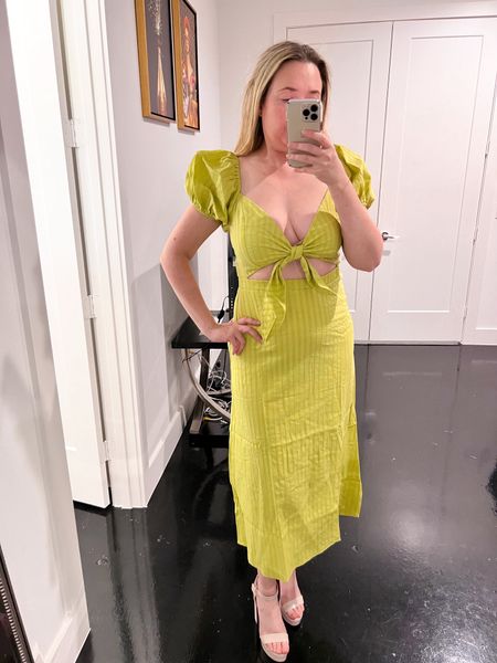 Show me your mumu sale
Wearing small 

Italy outfits. European summer aesthetic. Europe outfits. Green dress. Lime green dress. Summer dress sale. 

#LTKTravel #LTKSaleAlert #LTKParties