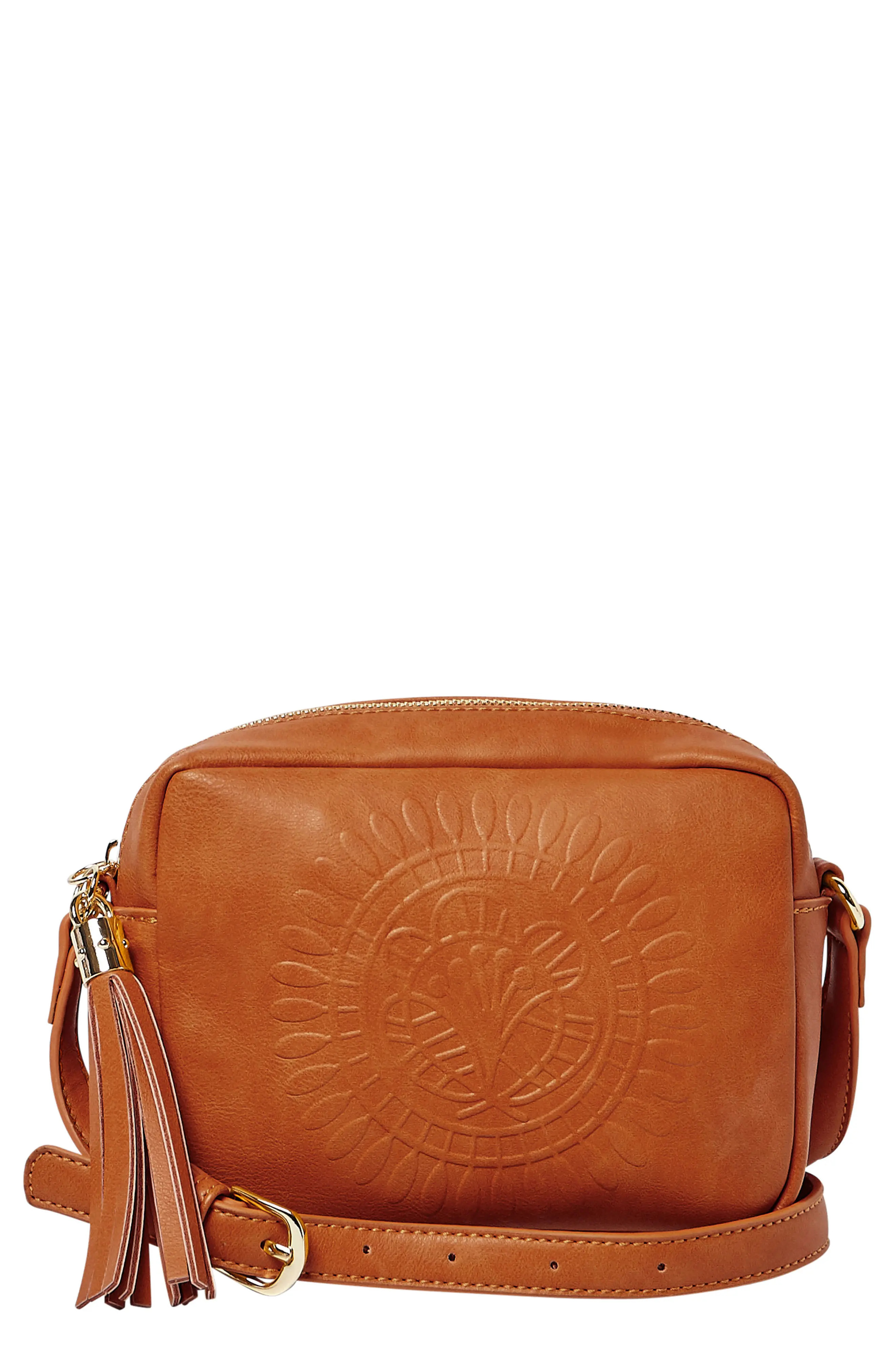 Wild Rose Embossed Vegan Leather Shoulder Bag | Nordstrom