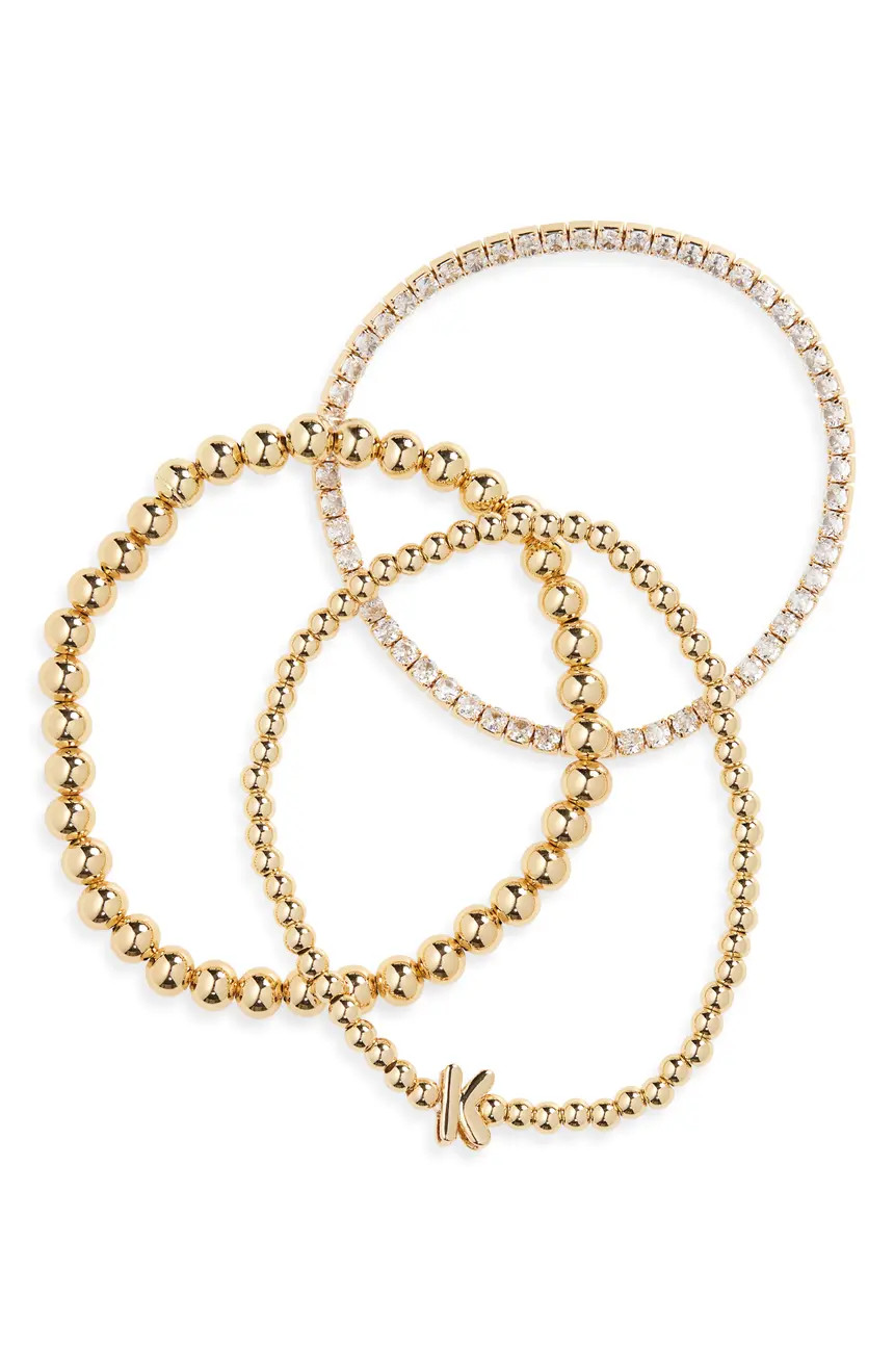 3-Pack Initial Bead Bracelet | Nordstrom Rack