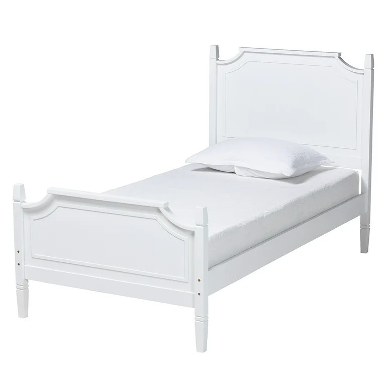 Baxton Studio Mariana Classic and Traditional White Finished Wood Twin Size Platform Bed | Walmart (US)