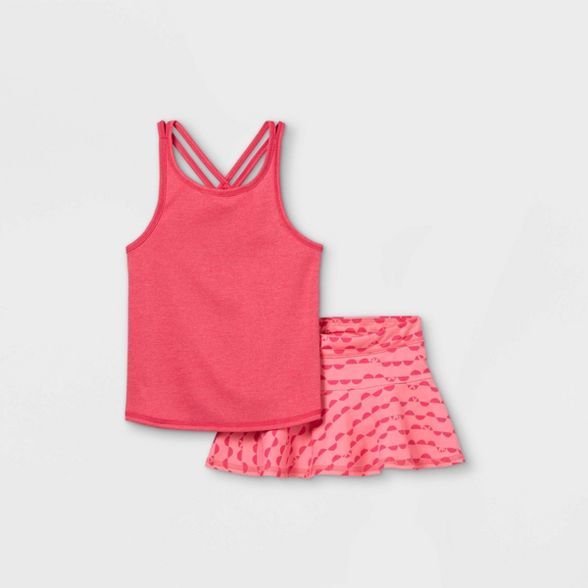 Toddler Girls' Active Fruit Slice Tank Top & Skorts Set - Cat & Jack™ Pink | Target