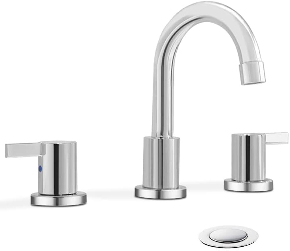 Phiestina Widespread Bathroom Sink Faucet, 3 Hole 8 Inch Chrome Finish, Modern Vanity Faucet with... | Amazon (US)