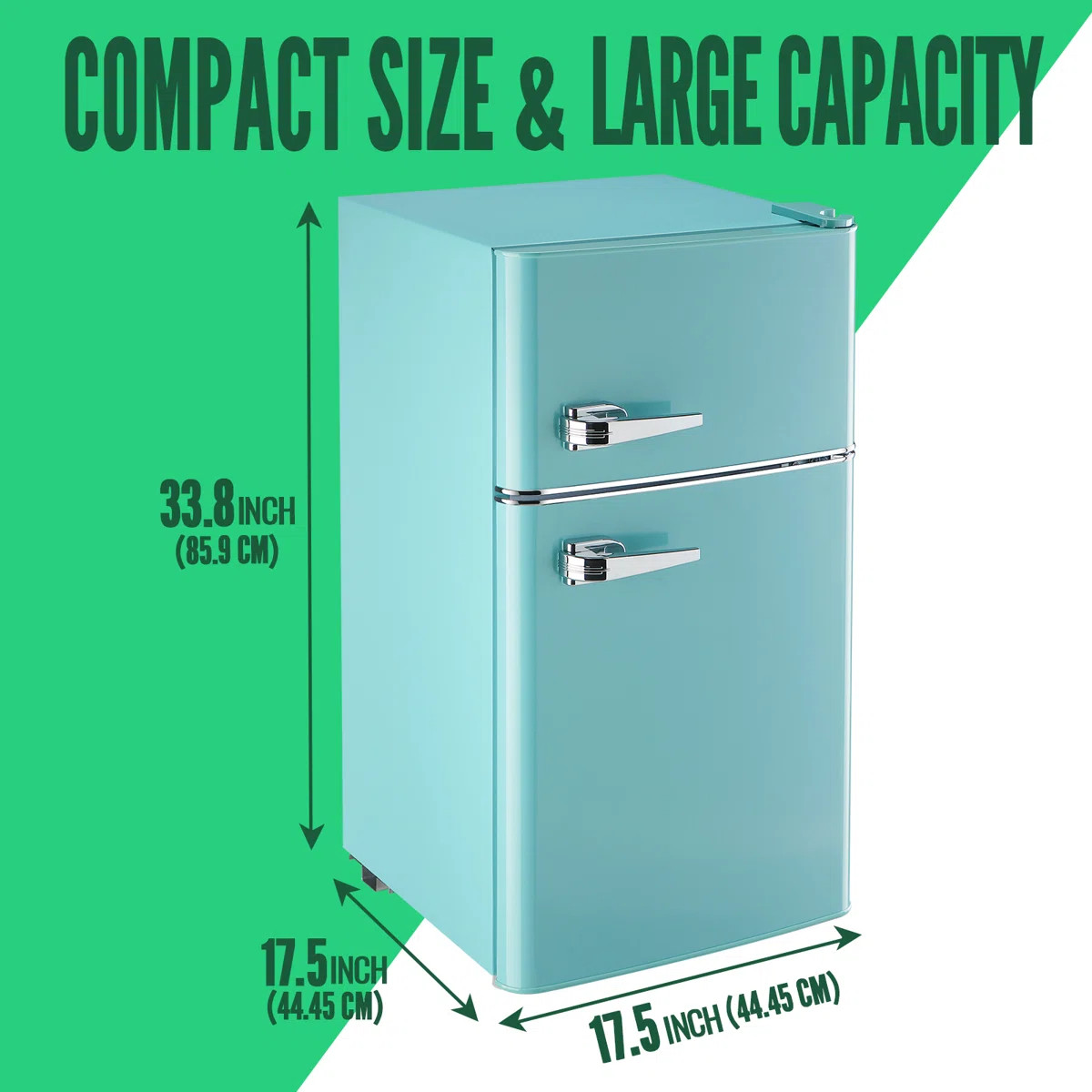 DEMULLER 3.5 Cubic Feet Mini Fridge with Freezer BCD-100-BLUE | Wayfair North America
