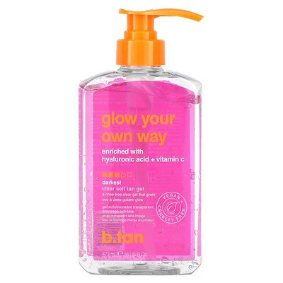 b.tan, Glow Your Own Way, Clear Self Tan Gel, Darkest , 16 fl oz (473 ml) | iHerb