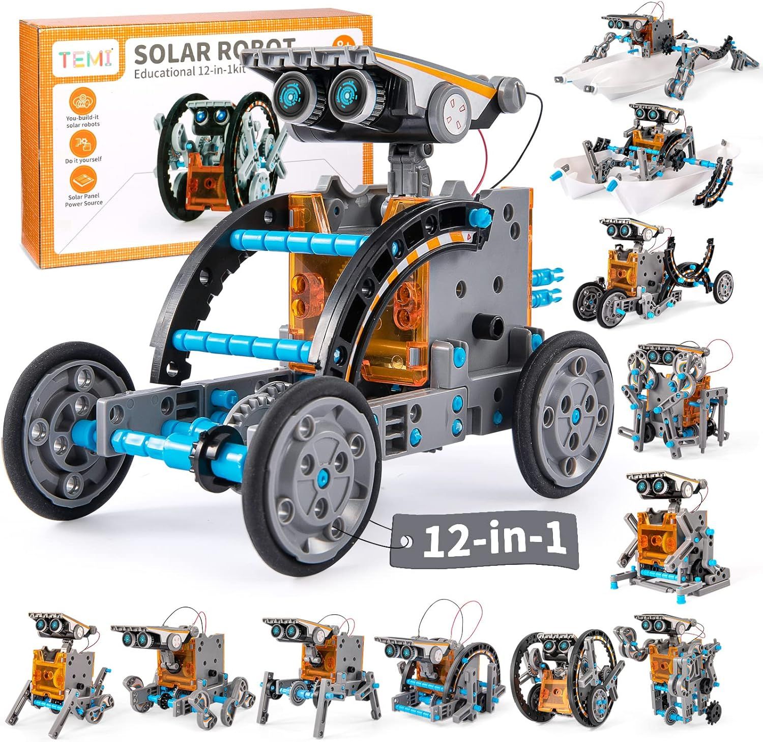 TEMI STEM Solar Robot Kit for Kids, 12-in-1 Educational STEM Science Experiment Toys, Solar Power... | Amazon (US)