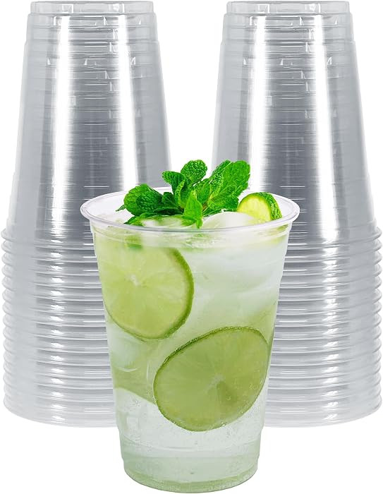 PAMI Clear Plastic Party Cups 16 oz,Disposable for Cold Drinks & Beer,30-Pk | Amazon (US)