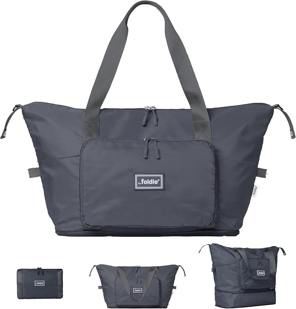The Foldie Foldable Travel Tote Bag for Women - 40L Weekender Bag with Multiple Pockets - Carry O... | Amazon (US)