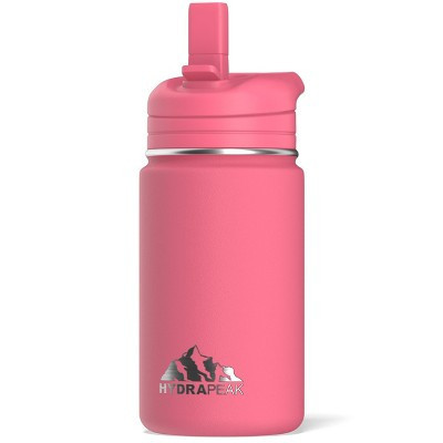 Hydrapeak Mini 14oz Kids Stainless Steel Insulated Water Bottle With Leak Proof Straw Lid (Neon Crush) | Target