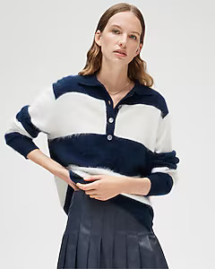 Brushed cashmere rugby sweater in stripe | J. Crew US