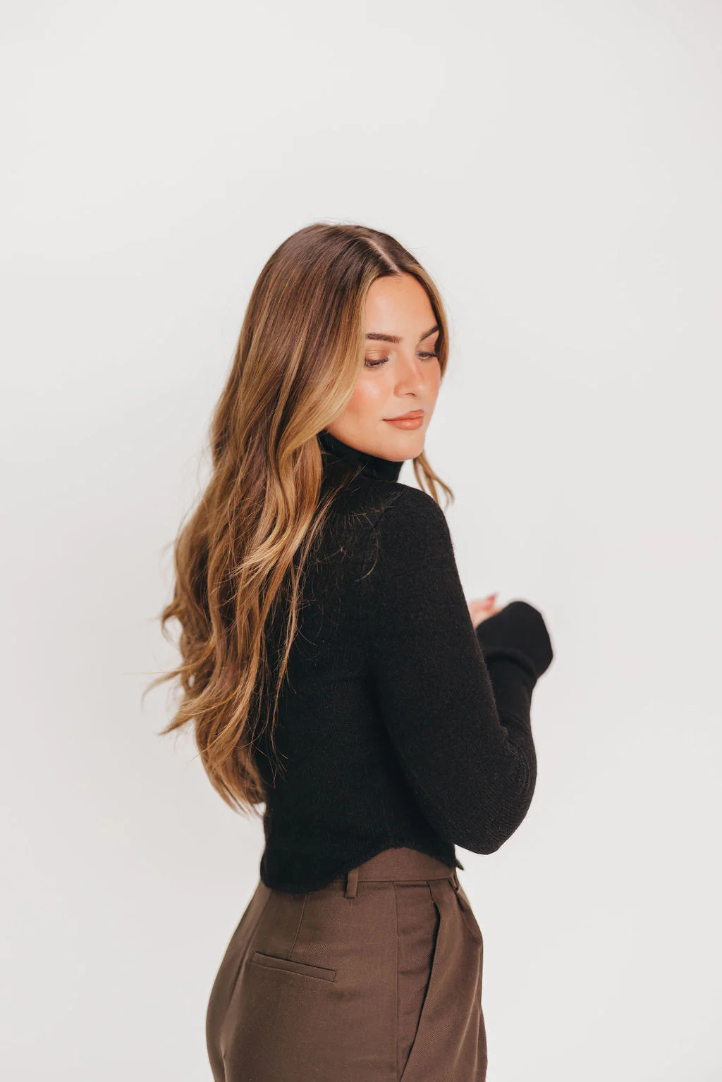 Bri Soft Knit Turtleneck in Black | Worth Collective