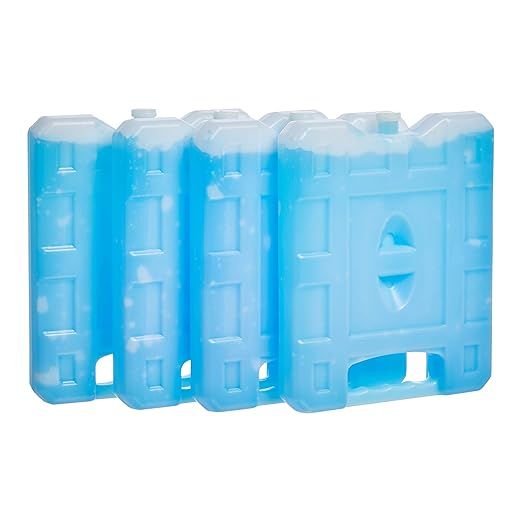 Amazon Basics Reusable Hard Sided Rectangular Ice Pack, 8.3" X 6.7" X 1.2", Blue, Pack of 4 | Amazon (US)