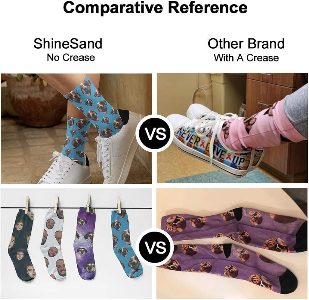ShineSand Custom Face Socks with Picture, Personalized Socks with Photo Customized Unisex Funny C... | Amazon (US)