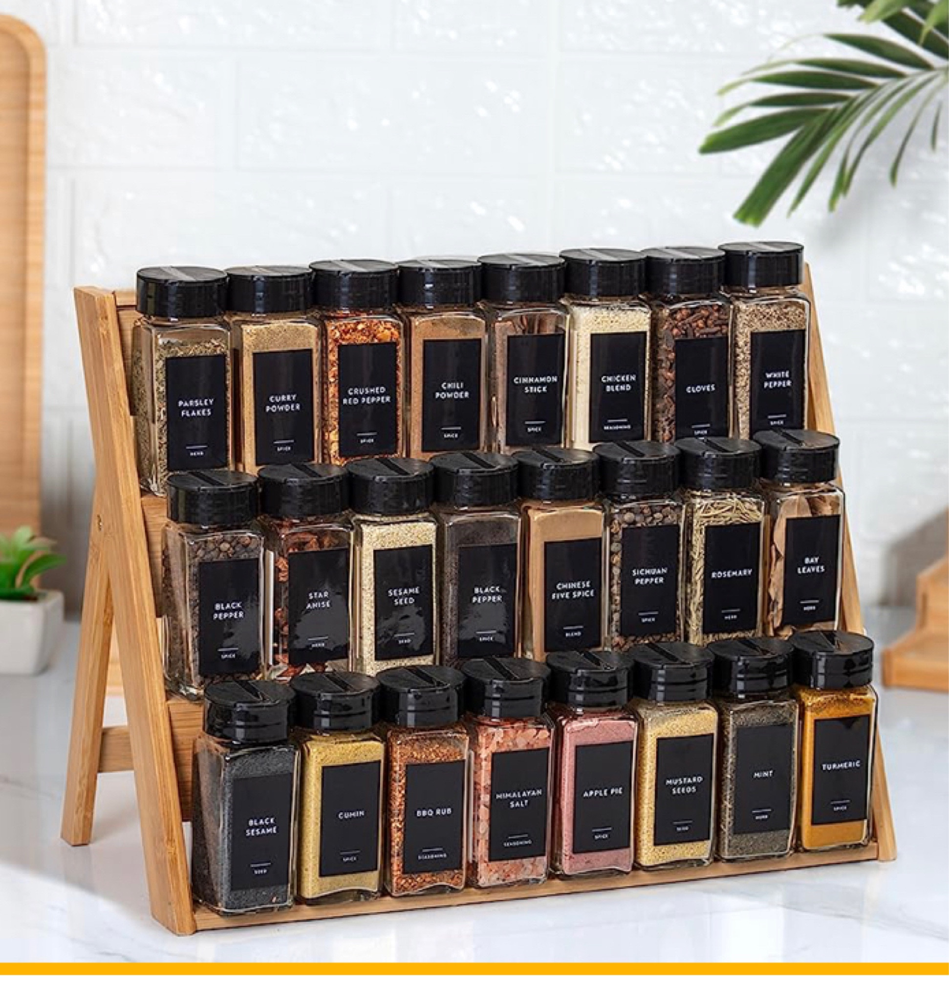  SWOMMOLY 36 Glass Spice Jars with 703 Spice Labels