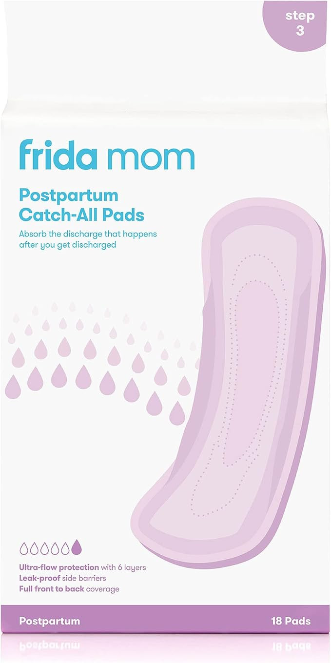 Frida Mom Postpartum Maternity Catch-All Pads for Maximum Absorbancy - 18 ct, White | Amazon (US)